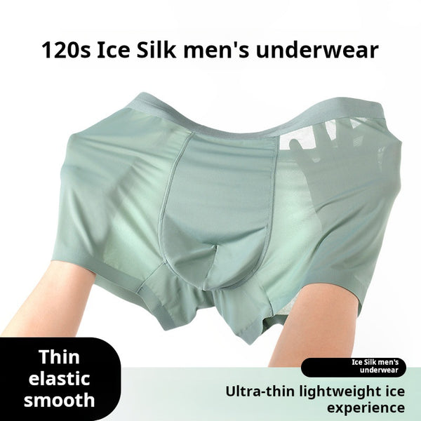 Nex Mira Chillsilk boxer: Ice Silk Men’s Underwear – Seamless Lightweight Breathable Boxer Briefs (Summer Antibacterial)