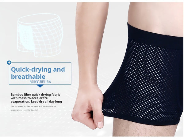 Nex Mira AirMesh Boxers: Ice Silk Mesh Boxer Briefs – Breathable Hollow Out Sports Underwear with Cooling Comfort
